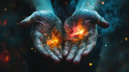 Mystical Energy Held Within Open Hands.