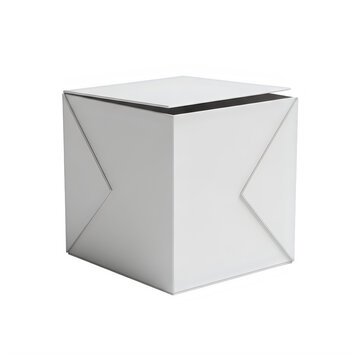 A white cube shaped like an envelope isolated on white background