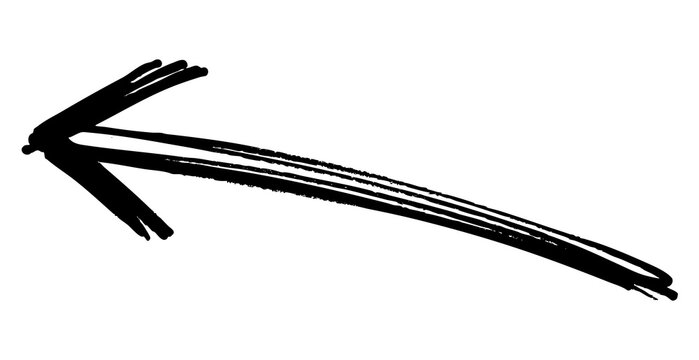 Hand-drawn different black arrow icon, Black arrow marker is isolated on a transparent background.