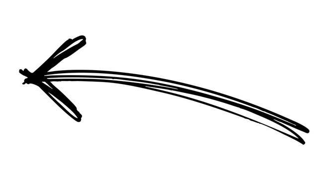 Hand-drawn different black arrow icon, Black arrow marker is isolated on a transparent background.