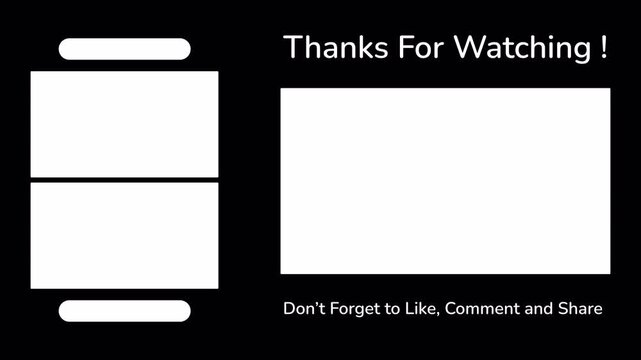 Animation End screen YouTube channel Templates. End screen for youtube video engagement, attracts viewers. Ideal for content creators seeking visually. Alpha channel.
