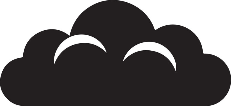 Black Cloud Icon with White Background