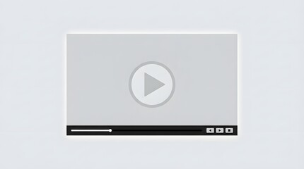 Fototapeta premium Minimalistic video player interface with play button on light background