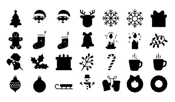Christmas icons and symbols