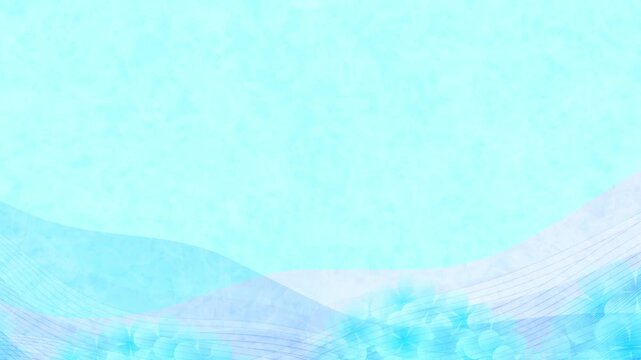 Soft Blue Watercolor Background with Abstract Hydrangea Waves