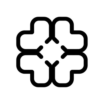 Abstract Four-Part Interlocking Symbol Icon