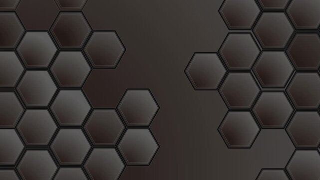Abstract Dark Brown Hexagonal Grid Pattern Motion Background
