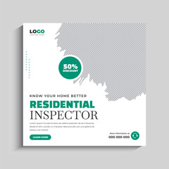 Obraz premium Home Inspector Social Media Instagram Post Banner Template