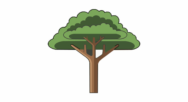 Minimal Dracaena draco Dragon Blood Tree vector icon EPS10 isolated on white