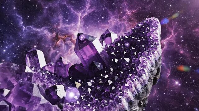 Abstract crystal formation with light rays in a cosmic environment