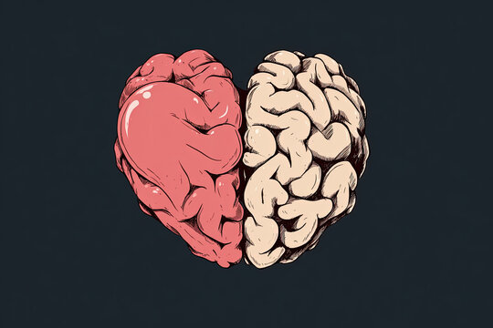 Heart Mind brain love emotion icon 