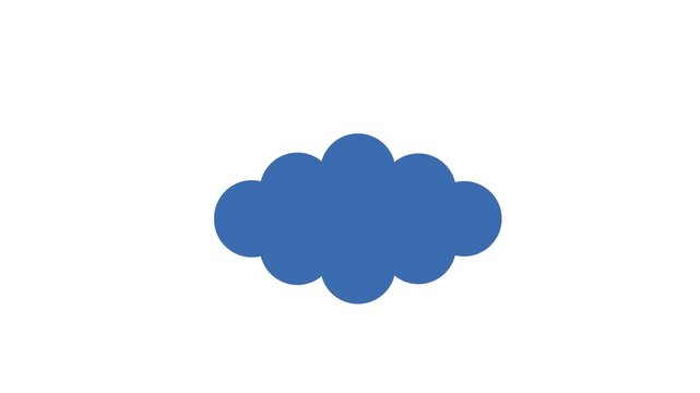 A blue cloud shape on a white background for design use animated shape