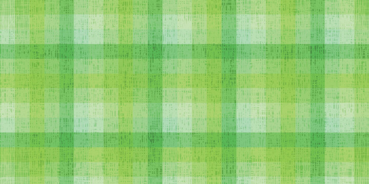 Green Plaid Fabric Textured Background Pattern