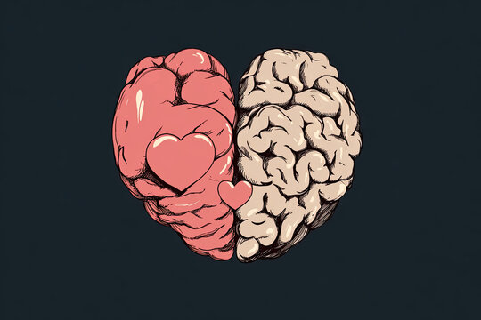 Heart Mind brain love emotion icon 