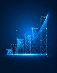 Naklejka premium Digital Growth Chart - Abstract Representation of Business Success.