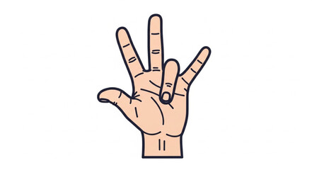 Fototapeta premium Hand gesture showing the number three with fingers.