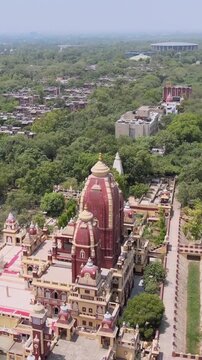 Vertical Aerial View of Birla Mandir Lakshmi Narayan Temple Delhi India
