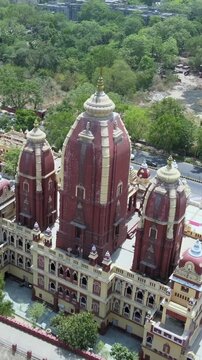 Vertical Aerial View of Birla Mandir Lakshmi Narayan Temple Delhi India