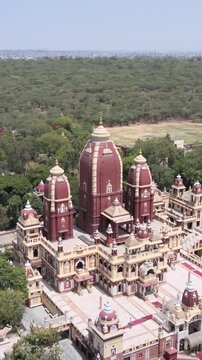 Vertical Aerial View of Birla Mandir Lakshmi Narayan Temple Delhi India