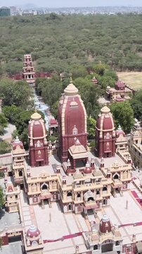 Vertical Aerial View of Birla Mandir Lakshmi Narayan Temple Delhi India