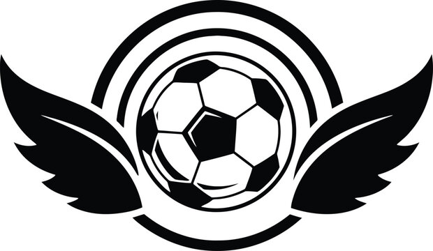Trophy football isolated on transparent background soccer wings icon