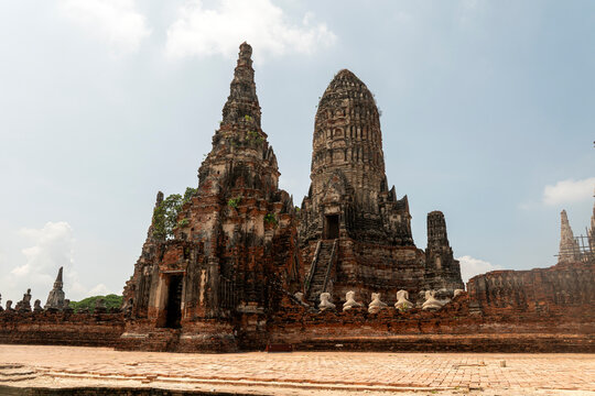 ancient temple of Wat Chaiwatthanaram in Ayutthaya. The ancient capital of kingdom siam.
