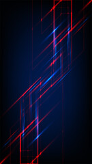 abstract digital background with glowing red and blue neon lines on dark gradient, futuristic high tech, cyber security and intelligence data visualization projects