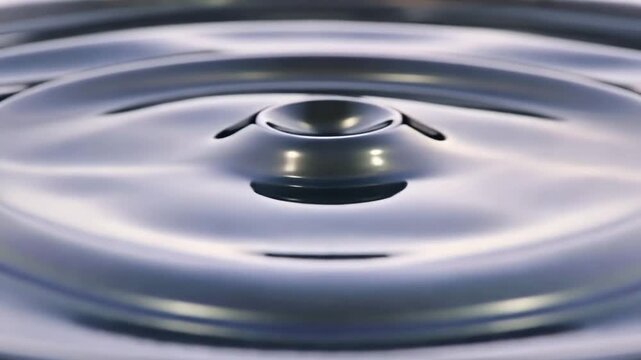 Surreal liquid mercury waves reflective surface digital art abstract environment circular motion concept