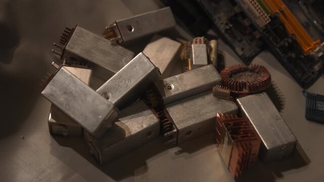 Transformer Parts Overview. Detailed Image Showcasing Transformer Elements In Disassembly Area . Media