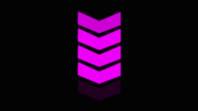 Magenta Neon Downward Directional Arrow