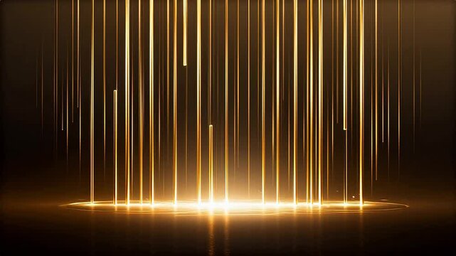 Golden vertical light beams on dark background