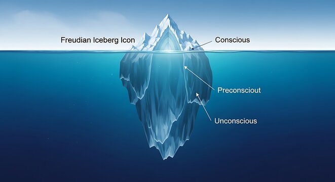 Freudian Iceberg - Exploring the Depths of the Human Psyche.