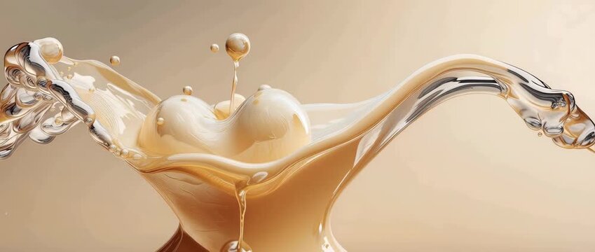Heart splash in milk glass for love or health concept
