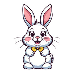 Fototapeta premium Cute Bunny Illustration – Adorable Easter Rabbit Cartoon Vector