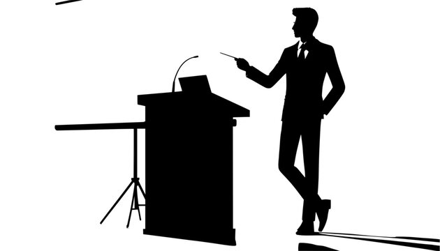 silhouette of a woman with a microphone