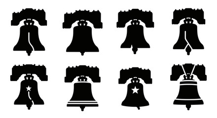 Liberty Bell Silhouettes Collection: USA Independence Symbol Variations © rahma