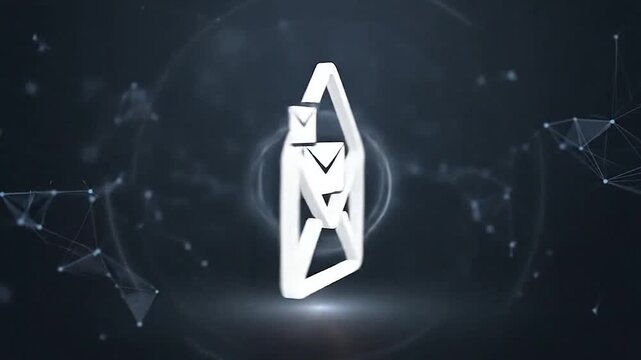 Digital communication icon with multiple envelopes inside an open mail