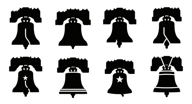 Liberty Bell Silhouettes Collection: USA Independence Symbol Variations