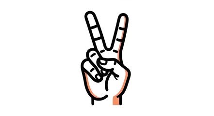Fototapeta premium Hand Gesture - Peace Sign, Victory Symbol, or Number Two.