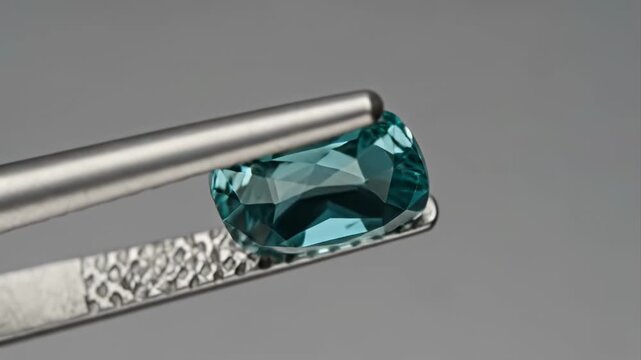 Gemstone held with forceps