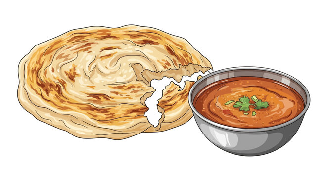 Crispy Paratha with Curry Sauce