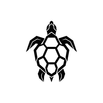 Black turtle shell icon design.