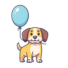 Fototapeta premium dog with balloons