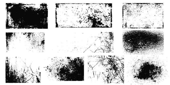 Set of grunge textures old set of grunge texture Overlay Vector illustration dust transparent background . vintage, dust, wood, crack, dirty. Grunge Overlay texture for background. paper texture .