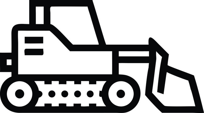 Compact front end loader machine icon for versatile material handling and construction tasks