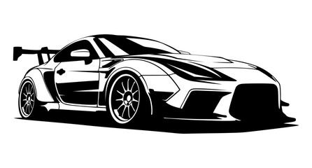 Naklejka premium black and white car design concept vector art 
