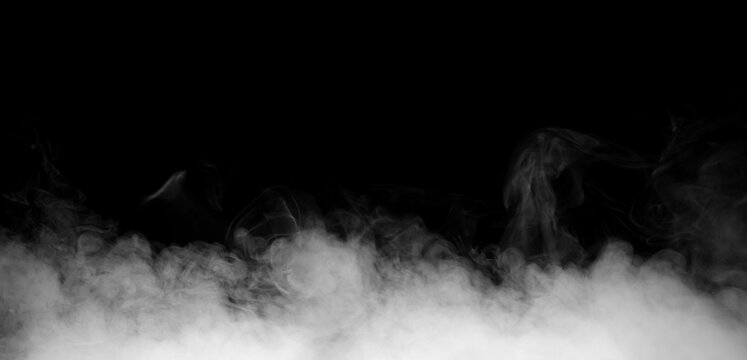 abstract smoke and cold steam on a black background with rising mist, vapor, fog, and haze. smog isolated in light and dark tones. creating a soft, atmospheric effect, food, coffee, cigarette