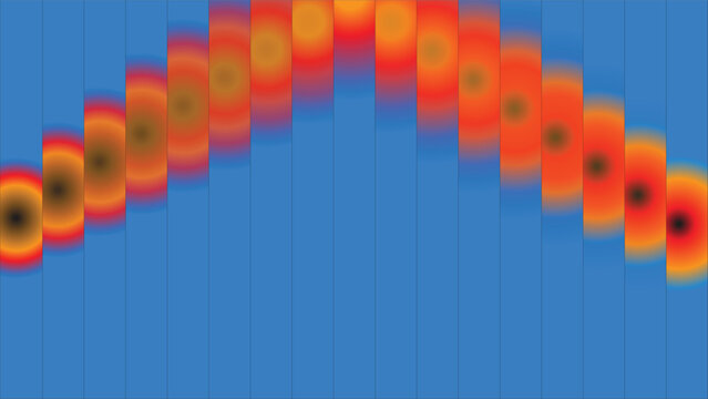Colorful Waveform Pattern on Blue Background

