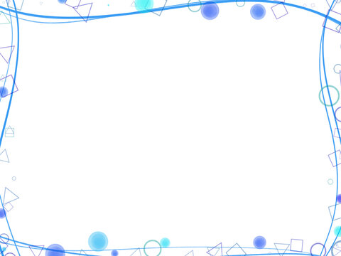 ブルーの幾何学模様のかわいいフレーム