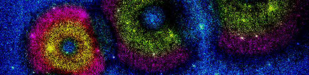 Fond abstrait spatial de nébuleuse avec particules rayonnantes, idéal pour la science-fiction et la technologie. © enatabackground